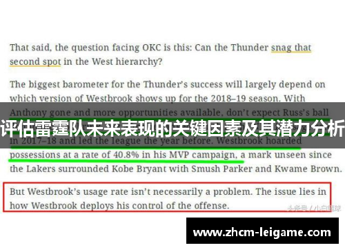 评估雷霆队未来表现的关键因素及其潜力分析
